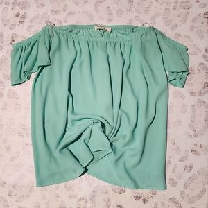 5/$25 Aqua Off Shoulder Top
